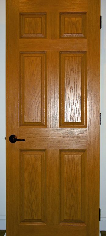 Oak Stained Solid Core 6 Panel Interior Door Modular Homes