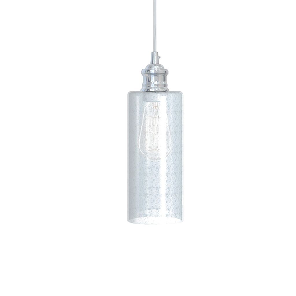 Seeded glass cylinder pendant light deals